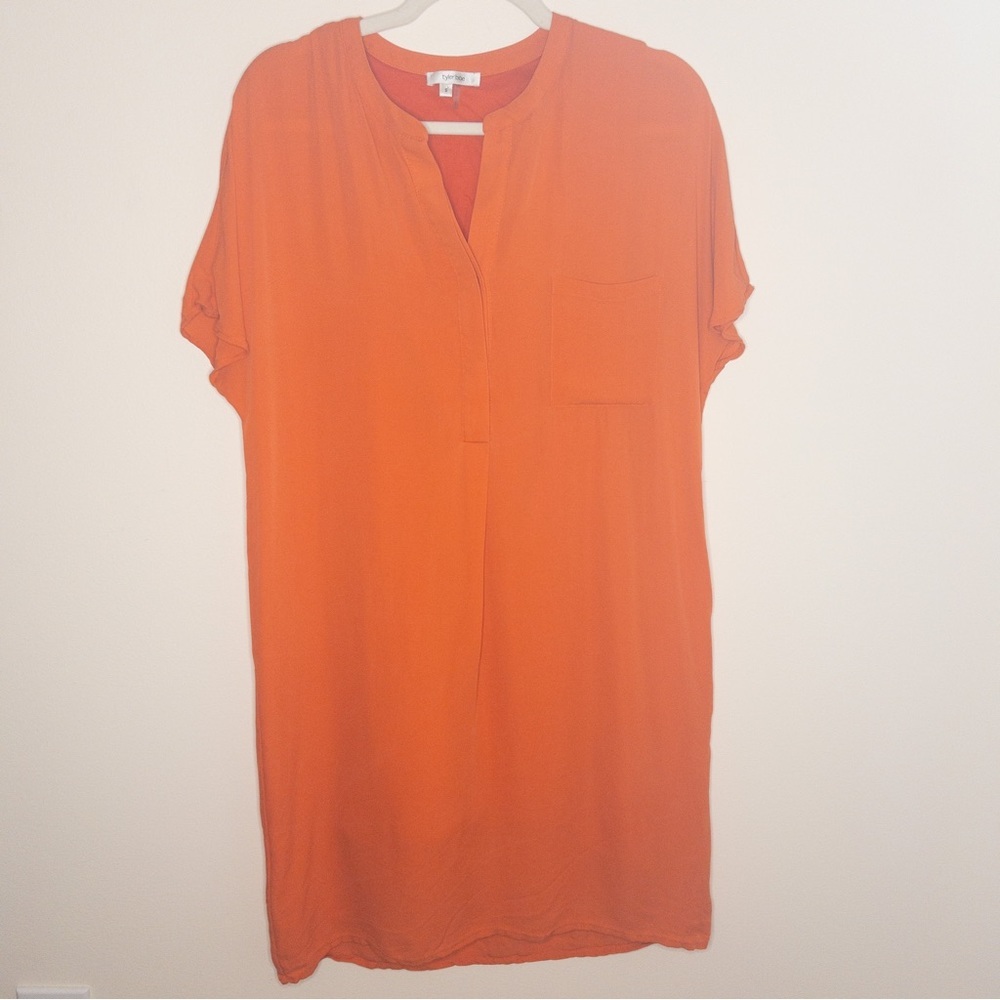 Tyler Boë Orange Silk Pocket Dress